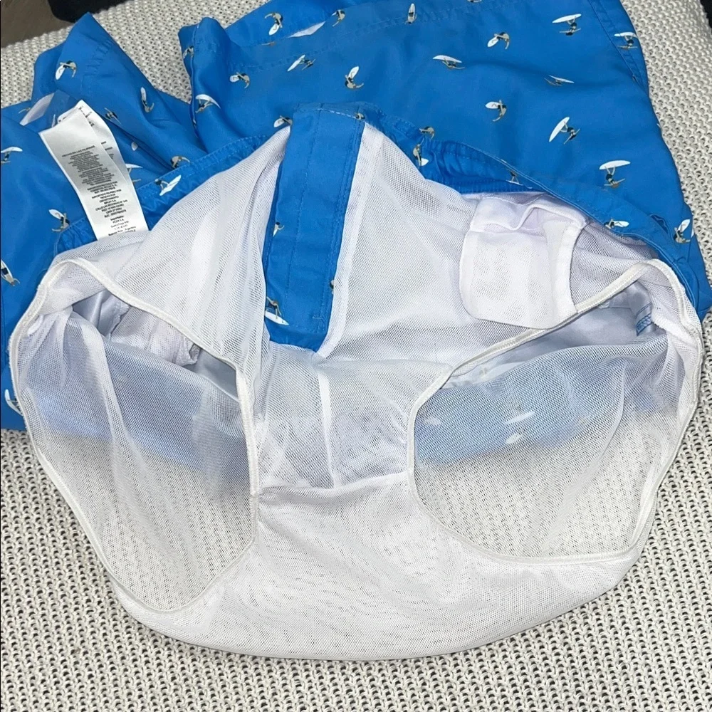 Original Penguin Light Blue Swim Trunks with Seagull Design